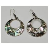 Mexico Sterling Silver & Abalone Earrings
