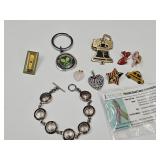 VTG Wimbleton Keychain, Enamel Pins & Bracelet