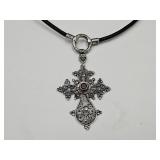 925 Sterling Cross Pendant Necklace, See Size