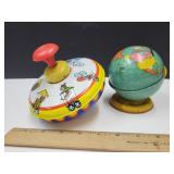 Vintage Chein Globe Bank & Top, Toys