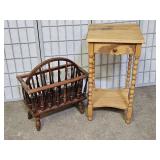 Side Table / Plant Stand 14 x 27" & Magazine Rack