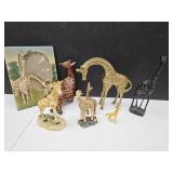 Giraffe Lot 2 Brass  4 3/4" &  7 3/4" h