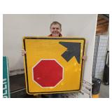 Metal STOP AHEAD Sign 36"