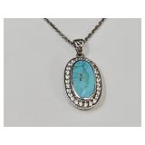 Sterling Silver Turquoise JTV Necklace