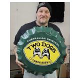TWO DOGS LEMON BREW Metal Sign