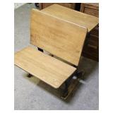 Cast Iron Base Primitive School Desk