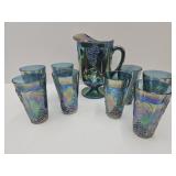 Indiana Carnival Glass Pitcher & Tumblers