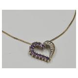 Heart Pendant with Chain Marked 925