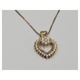 Heart Pendant with Chain Marked Italy 925