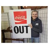 Metal COCA COLA OUT Sign 24 x 36"