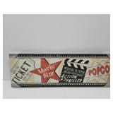 MOVIE   /  POPCORN  Sign  35.5 x 11.5"