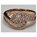Rose Gold Over Sterling Silver CZ  SZ 9 JTV Ring