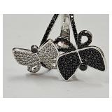 Sterling Silver DBL Butterfly JTV Ring SZ 8