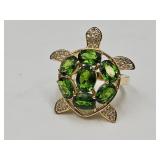Yellow Gold OverSterling Turtle JTV Ring 6.5