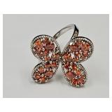 Sterling Silver Butterfly JTV Ring SZ 8