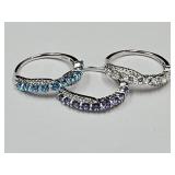 Sterling Silver 3 Ring Set JTV Ring SZ 9