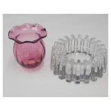 Heisey Ridgeleigh Ashtray ? &  Pilgram Cranberry
