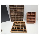 3 Boxes for Miniature Displays 10" to 17" wide