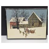 H Hargrove Oil on Canvas Homestead Art  16 x 12"