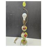 VTG St Clair 3 Glass Ball Table Lamp w Finial 29"H