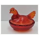 2006  Amberina Hen on a Nest 3 1/4" L
