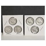 6 VF Mercury Dimes Different Dates