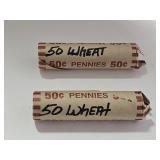 2 Rolls of Wheatback Pennies