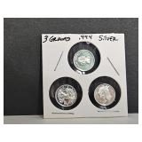 3 Grams .999 Silver 3 Different Designs