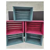 5 Painted Stacking Crates