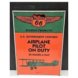 Porcelain Phillips 66 Aviation SIgn 9.5"x13"