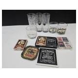 Jack Daniels Whiskey Glasses, Sealed Cards