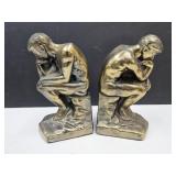 2 Metal Thinker Book Ends