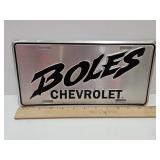 VTG 1985 BOLES CHEVROLET Metal License Plate