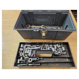 Plastic Tool Box with Sockets & Wrenches
