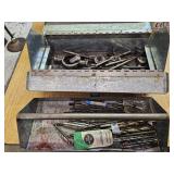 Metal Tool Box,  Drills, Thread Dyes & Extractors