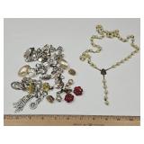 Vintage Costume Earrings & Rosary
