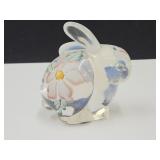 Fenton Hand Painted & Signed Irridescent Bunny 3"