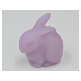 Fenton Lavender Satin Glass Bunny 3" H