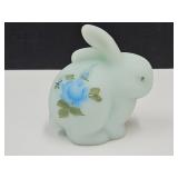 Fenton Hand Painted & Signed Irridescent Bunny 3"