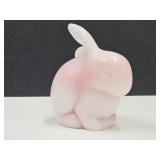 Fenton Pink Glass Bunny 3" H