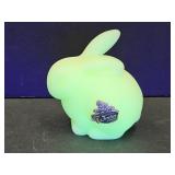 Fenton Uranium Glass Bunny 3" H