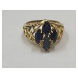 Sterling Silver Ring w Saphire SZ 9  6.14g