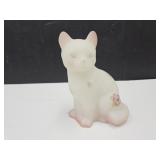 Hand Painted & Signed Fenton Cat