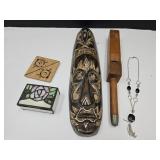 African Tribe Art, Stain Glass Trinket Box, ++