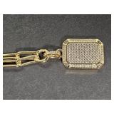 10KG Over Sterling Silver CZ Necklace
