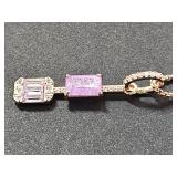 Rose Gold Over Silver Lav. Ice Amethyst Pendant