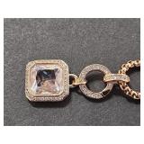 10K Rose Gold Over Jewelers Bronze White Topaz