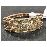 10KG Over Jewelers Bronze Peridot Ring Sz 7