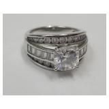 Sterling Silver Ring With CZ Sz 6  7.05g