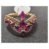 10 KG Over Jewelers Bronze Ruby Ring Sz 5